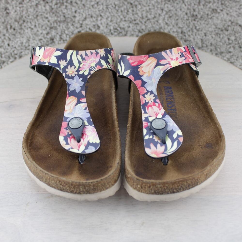 Birkenstock Gizeh Womens 6-6.5 EU 37 Floral Birko-Flor Thong Sandals - Picture 2 of 7